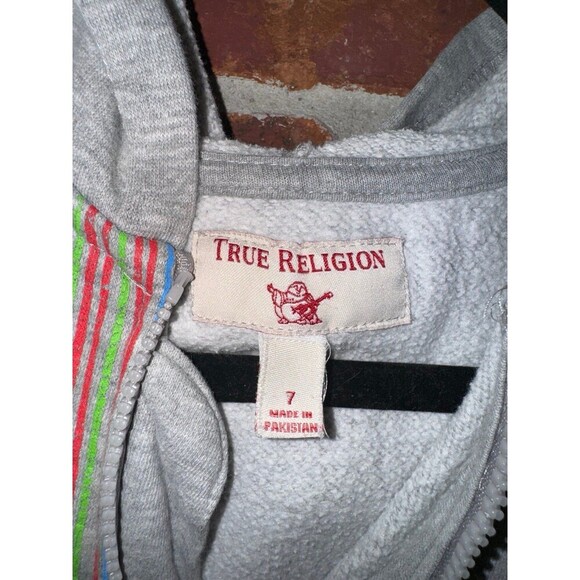 True Religion zip up sweatshirt size 7 - Picture 4 of 6